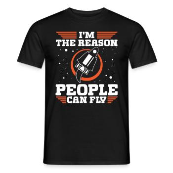 Luft- und Raumfahrtingenieur Reason People Can Fly - Männer T-Shirt - Schwarz - Vorne - AI Model Male 178 light (178cm)