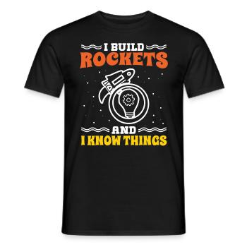 Aerospace Engineer Build Rockets And I Know Things - Men's T-Shirt - black - Front - AI Model Male 178 light (178cm)