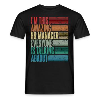 Vintage HR Manager HR Managerin Geschenk Retro - Männer T-Shirt - Schwarz - Vorne - AI Model Male 178 light (178cm)