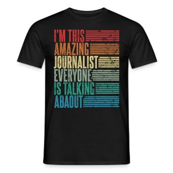 Vintage Journalist Journalist Gift Retro - Men's T-Shirt - black - Front - AI Model Male 178 light (178cm)