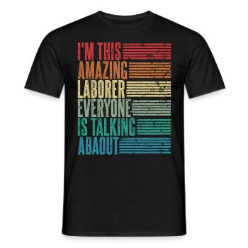 Travailleur non qualifié Cadeau de travailleur non qualifié Rétro - T-shirt homme - noir - Devant - AI Model Male 178 light (178cm)