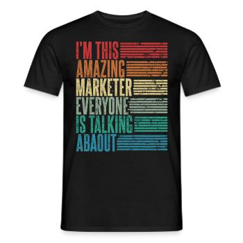 Vintage Marketeer Marketer Gift Retro - Men's T-Shirt - black - Front - AI Model Male 178 light (178cm)