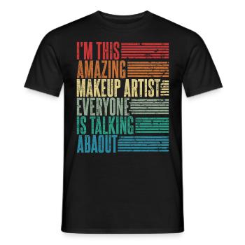 Visagistin Makup Artist Maskenbildnerin Geschenk - Männer T-Shirt - Schwarz - Vorne - AI Model Male 178 light (178cm)