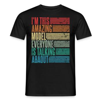 Vintage Mannequin Model Gift Retro - Men's T-Shirt - black - Front - AI Model Male 178 light (178cm)