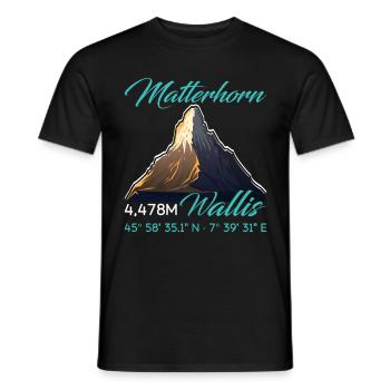 Matterhorn Wanderer Bergfan klettern Hiking - Männer T-Shirt - Schwarz - Vorne - AI Model Male 178 light (178cm)