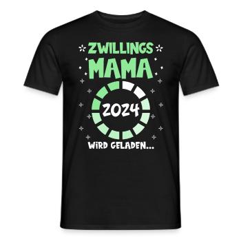 Zwillingsmama wird geladen 2024 werdende Mama 2024 - Männer T-Shirt - Schwarz - Vorne - AI Model Male 178 light (178cm)