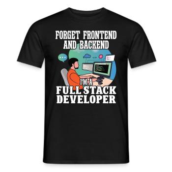 Softwareentwickler Full Stack Developer Coder Geek - Männer T-Shirt - Schwarz - Vorne - AI Model Male 178 light (178cm)