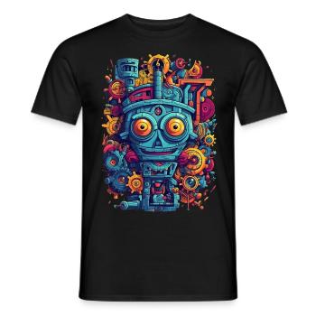 Fantasy-Roboter. Entfesseln Sie grenzenlose Kreativität. - Männer T-Shirt - Schwarz - Vorne - AI Model Male 178 light (178cm)