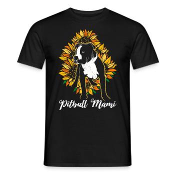 Pitbull Maman Tournesols Pitbulls Chien Amour - T-shirt homme - noir - Devant - AI Model Male 178 light (178cm)