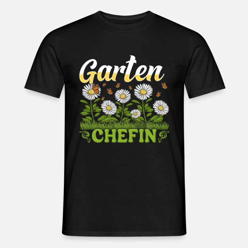 Garten Chefin Gänseblümchen Gärtnerin Blumenliebe - Männer T-Shirt - Schwarz