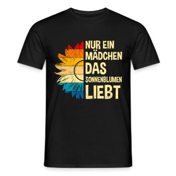 Nur ein Mädchen das Sonnenblumen liebt Garten Girl - Männer T-Shirt - Schwarz - Vorne - AI Model Male 178 light (178cm)