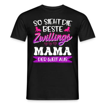 Zwilllinge So sieht die beste Zwillingsmama aus - Männer T-Shirt - Schwarz - Vorne - AI Model Male 178 light (178cm)