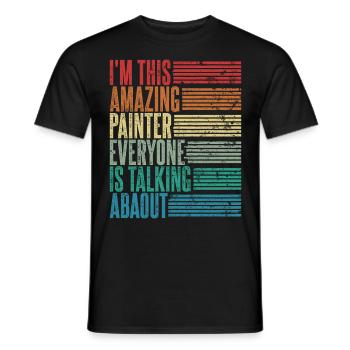 Vintage Maler Malerin Geschenk Retro - Männer T-Shirt - Schwarz - Vorne - AI Model Male 178 light (178cm)