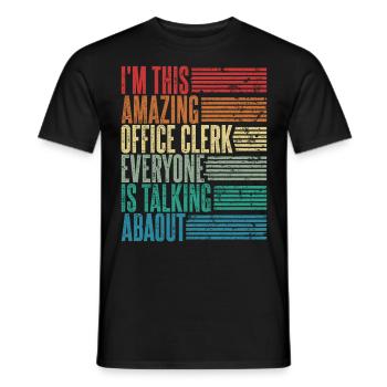 Vintage Office Clerk Office Clerk Gift Retro - Men's T-Shirt - black - Front - AI Model Male 178 light (178cm)