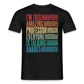Vintage Professeur Professeur Cadeau Rétro - T-shirt homme - noir - Devant - AI Model Male 178 light (178cm)