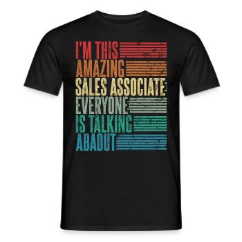 Vintage Sales Rep Gift Retro - Men's T-Shirt - black - Front - AI Model Male 178 light (178cm)