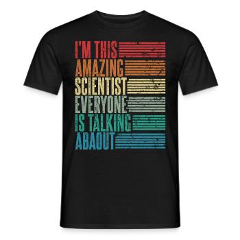 Wissenschaftler Wissenschaftlerin Geschenk Retro - Männer T-Shirt - Schwarz - Vorne - AI Model Male 178 light (178cm)