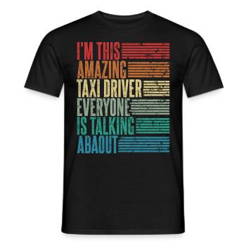 Vintage Taxi Driver Taxi Driver Cadeau Rétro - T-shirt homme - noir - Devant - AI Model Male 178 light (178cm)