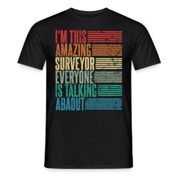 Vintage Surveyor Cadeau Rétro - T-shirt homme - noir - Devant - AI Model Male 178 light (178cm)