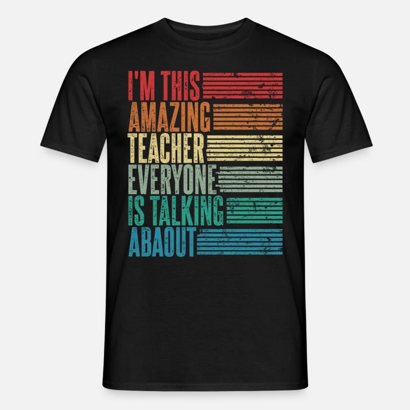 Vintage Lehrer Lehrerin Geschenk Retro - Männer T-Shirt - Schwarz
