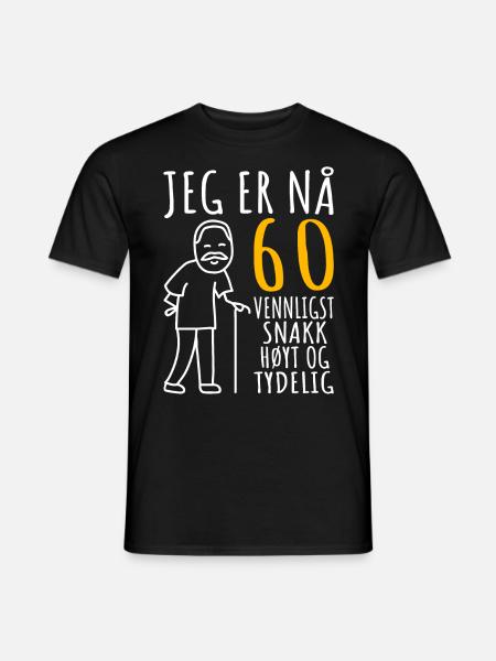 60. Bursdag Man 60-årsdagen Bursdagsgave 60 åring - T-skjorte herre - svart