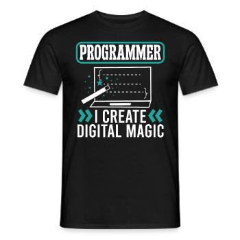 Softwareentwickler Programmer Create Digital Magic - Männer T-Shirt - Schwarz - Vorne - AI Model Male 178 light (178cm)