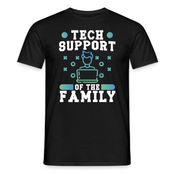 Softwareentwickler Tech Support Of The Family Geek - Männer T-Shirt - Schwarz - Vorne - AI Model Male 178 light (178cm)