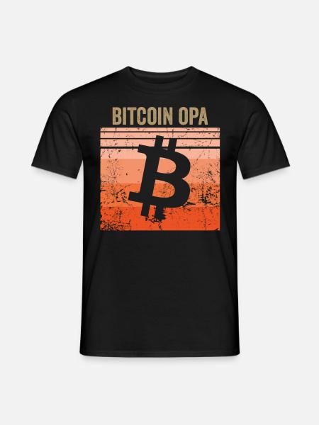 Bitcoin Opa - Männer T-Shirt - Schwarz