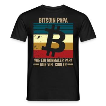 Bitcoin Papa - Männer T-Shirt - Schwarz - Vorne - AI Model Male 178 light (178cm)