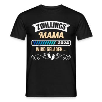 Zwillingsmama wird geladen 2024 Zwillinge - Männer T-Shirt - Schwarz - Vorne - AI Model Male 178 light (178cm)
