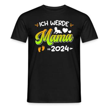Ich werde Mama 2024 Baby Ankündigung 2024 - Männer T-Shirt - Schwarz - Vorne - AI Model Male 178 light (178cm)