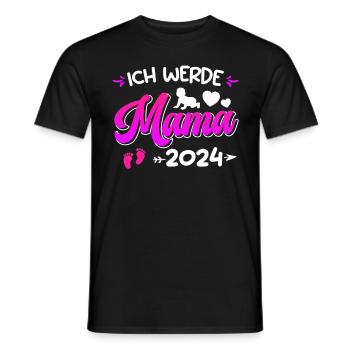 Ich werde Mama 2024 Baby Ankündigung 2024 - Männer T-Shirt - Schwarz - Vorne - AI Model Male 178 light (178cm)