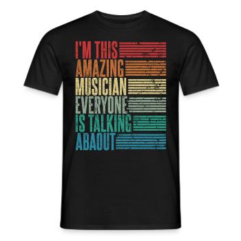 Vintage Musician Musician Gift Retro - Men's T-Shirt - black - Front - AI Model Male 178 light (178cm)