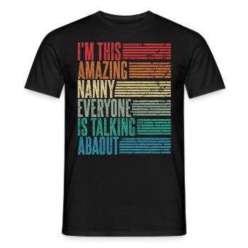 Vintage Nanny Babysitter Gift Retro - Men's T-Shirt - black - Front - AI Model Male 178 light (178cm)