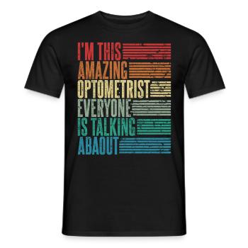 Vintage Optician Optician Gift Retro - Men's T-Shirt - black - Front - AI Model Male 178 light (178cm)