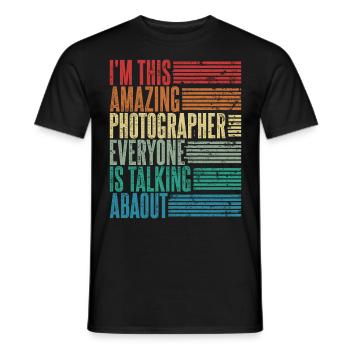 Photographe Vintage Photographe Cadeau Rétro - T-shirt homme - noir - Devant - AI Model Male 178 light (178cm)