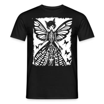 Fairycore Aesthetics Skeleton Fairy Goth Gothic G - Men's T-Shirt - black - Front - AI Model Male 178 light (178cm)