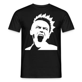 Schreiender Punkrocker mit Mohican Anarchy Punk - Männer T-Shirt - Schwarz - Vorne - AI Model Male 178 light (178cm)