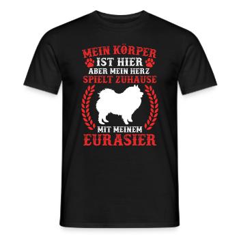 Eurasier spielt Zuhause Spitz Eurasian Dog - Männer T-Shirt - Schwarz - Vorne - AI Model Male 178 light (178cm)