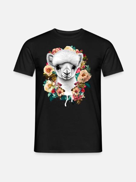 Alpaka - Männer T-Shirt - Schwarz