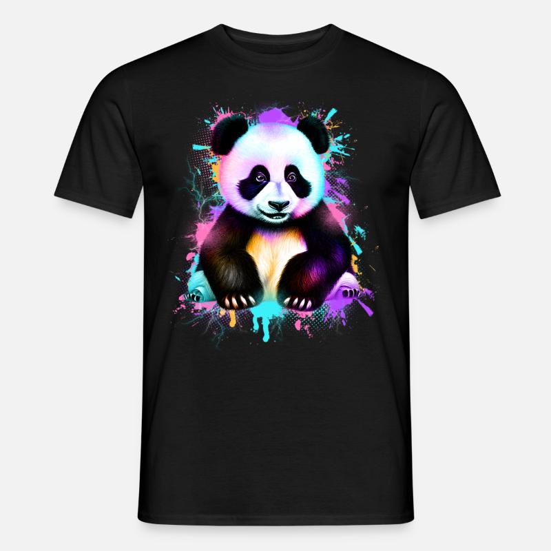 Panda - Männer T-Shirt - Schwarz