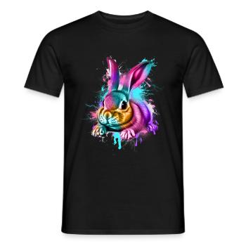 Hase Kaninchen - Männer T-Shirt - Schwarz - Vorne - AI Model Male 178 light (178cm)