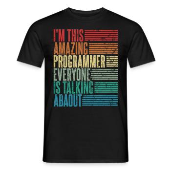Programmeur Vintage Codeur Cadeau Rétro - T-shirt homme - noir - Devant - AI Model Male 178 light (178cm)
