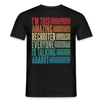 Vintage Recruiter Recruiter Gift Retro - Men's T-Shirt - black - Front - AI Model Male 178 light (178cm)