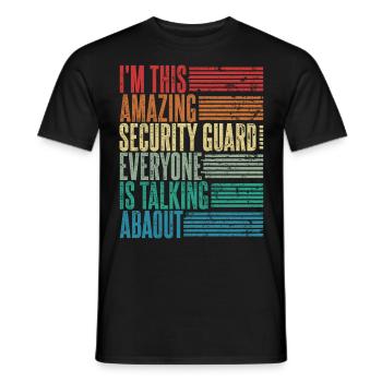 Vintage Security Guard Gift Retro - Men's T-Shirt - black - Front - AI Model Male 178 light (178cm)