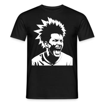 Schreiender Punkrocker mit Mohican Anarchy Punk - Männer T-Shirt - Schwarz - Vorne - AI Model Male 178 light (178cm)