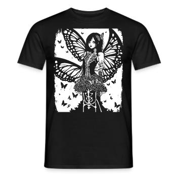 Fairycore Aesthetics Skeleton Fairy Goth Grunge G - Men's T-Shirt - black - Front - AI Model Male 178 light (178cm)