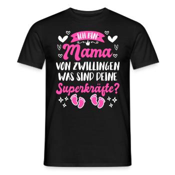 Mama von Zwillingen werdende Mama 2024 - Männer T-Shirt - Schwarz - Vorne - AI Model Male 178 light (178cm)