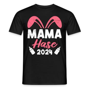 Mamahase 2024 werdende Mütter 2024 Hasenmama - Männer T-Shirt - Schwarz - Vorne - AI Model Male 178 light (178cm)