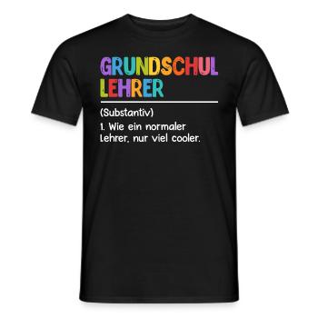 Grundschullehrer Ein normaler Lehrer nur cooler - Männer T-Shirt - Schwarz - Vorne - AI Model Male 178 light (178cm)